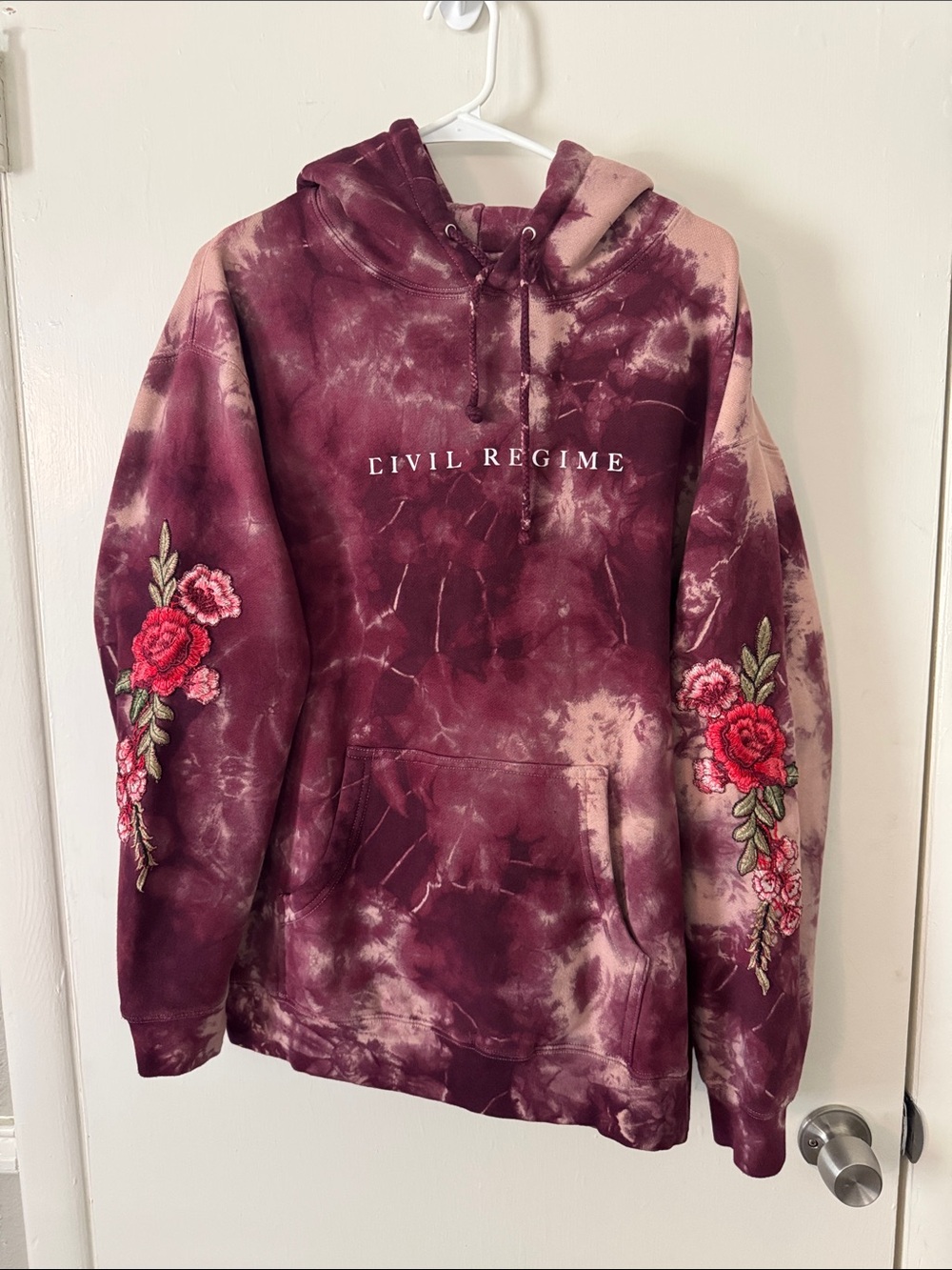 Civil Regime Embroidered Roses Hoodie